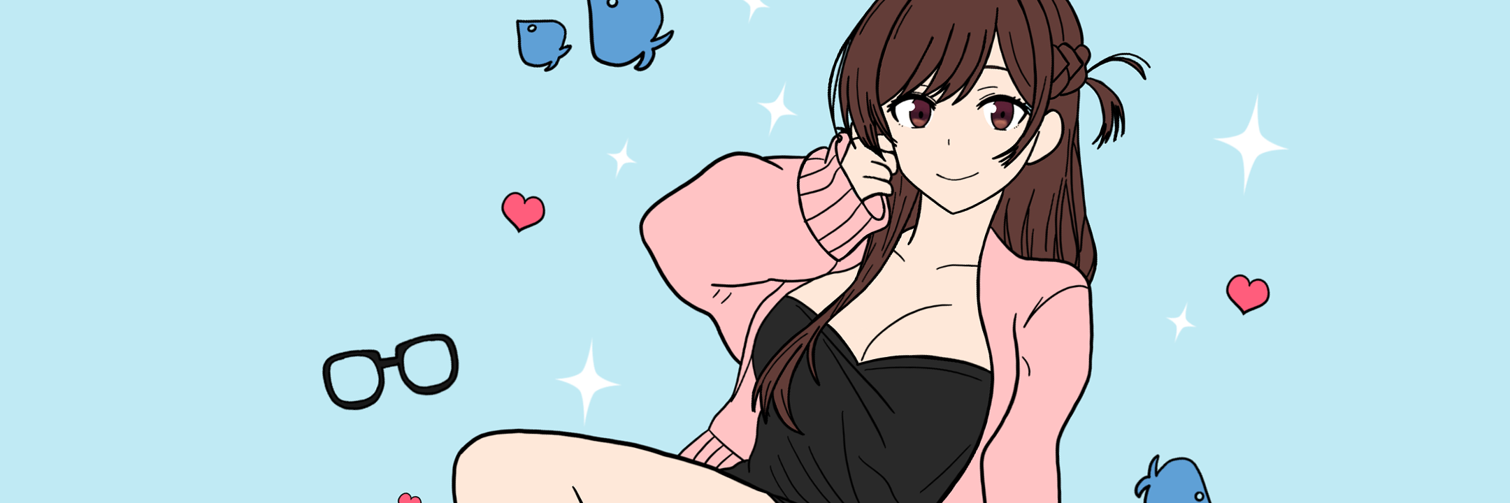 Girl floating looking at camera